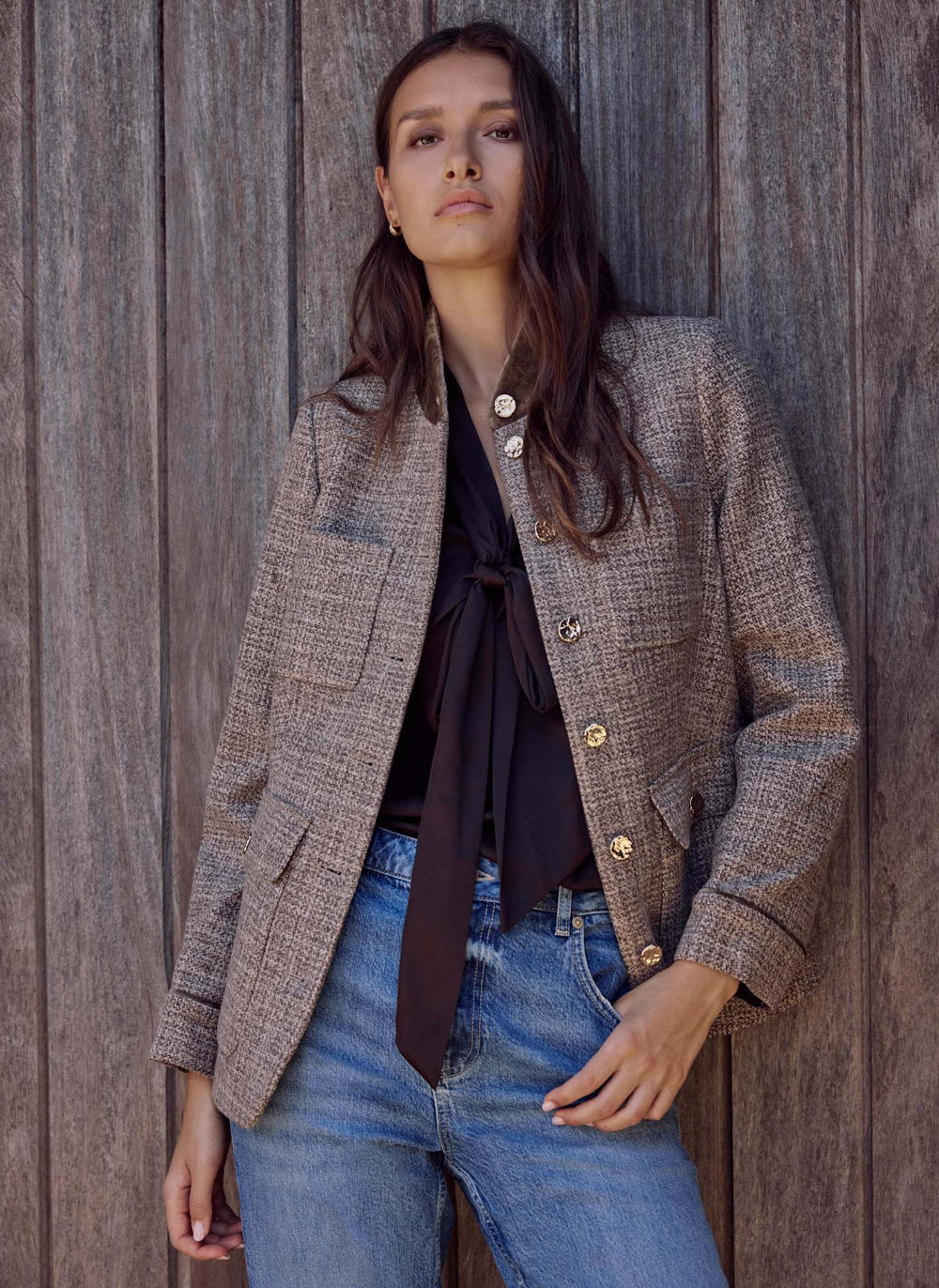 Neutral Wool Blend Heritage Jacket