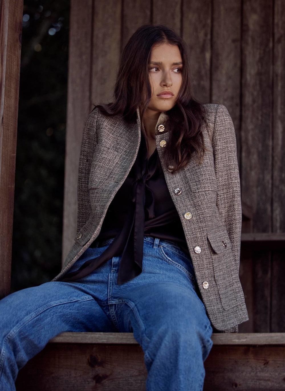Neutral Wool Blend Heritage Jacket