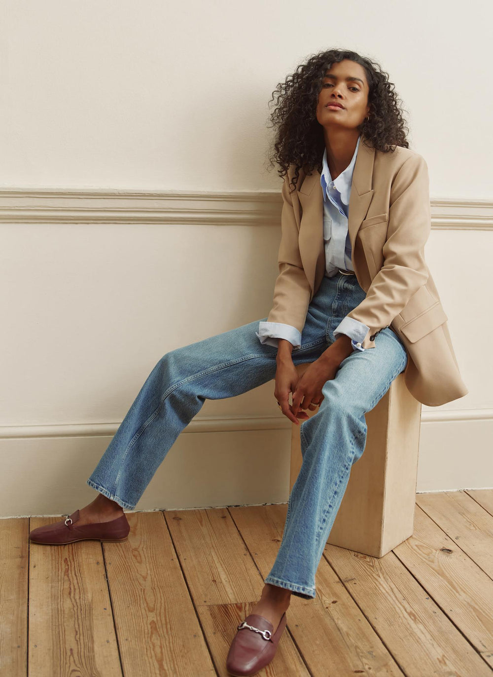 Neutral Single Breasted Blazer