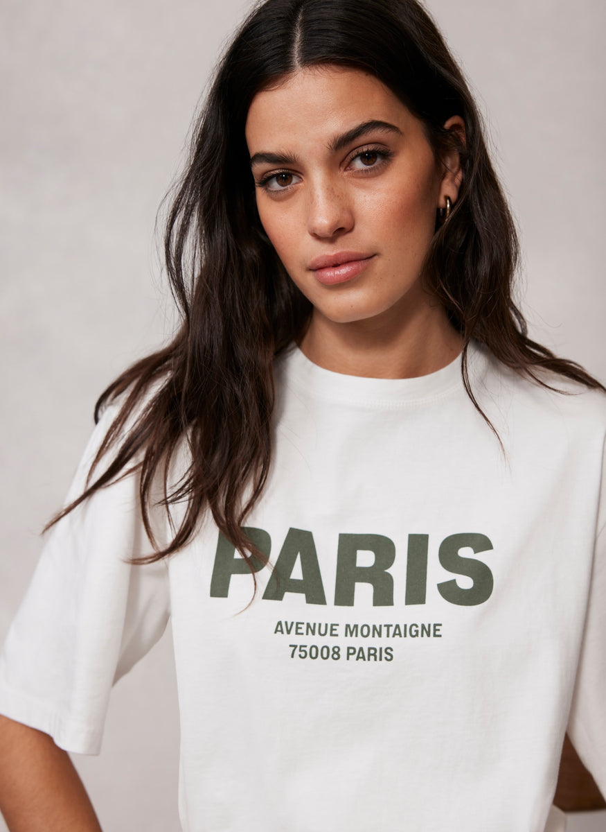 White Paris Slogan T-Shirt