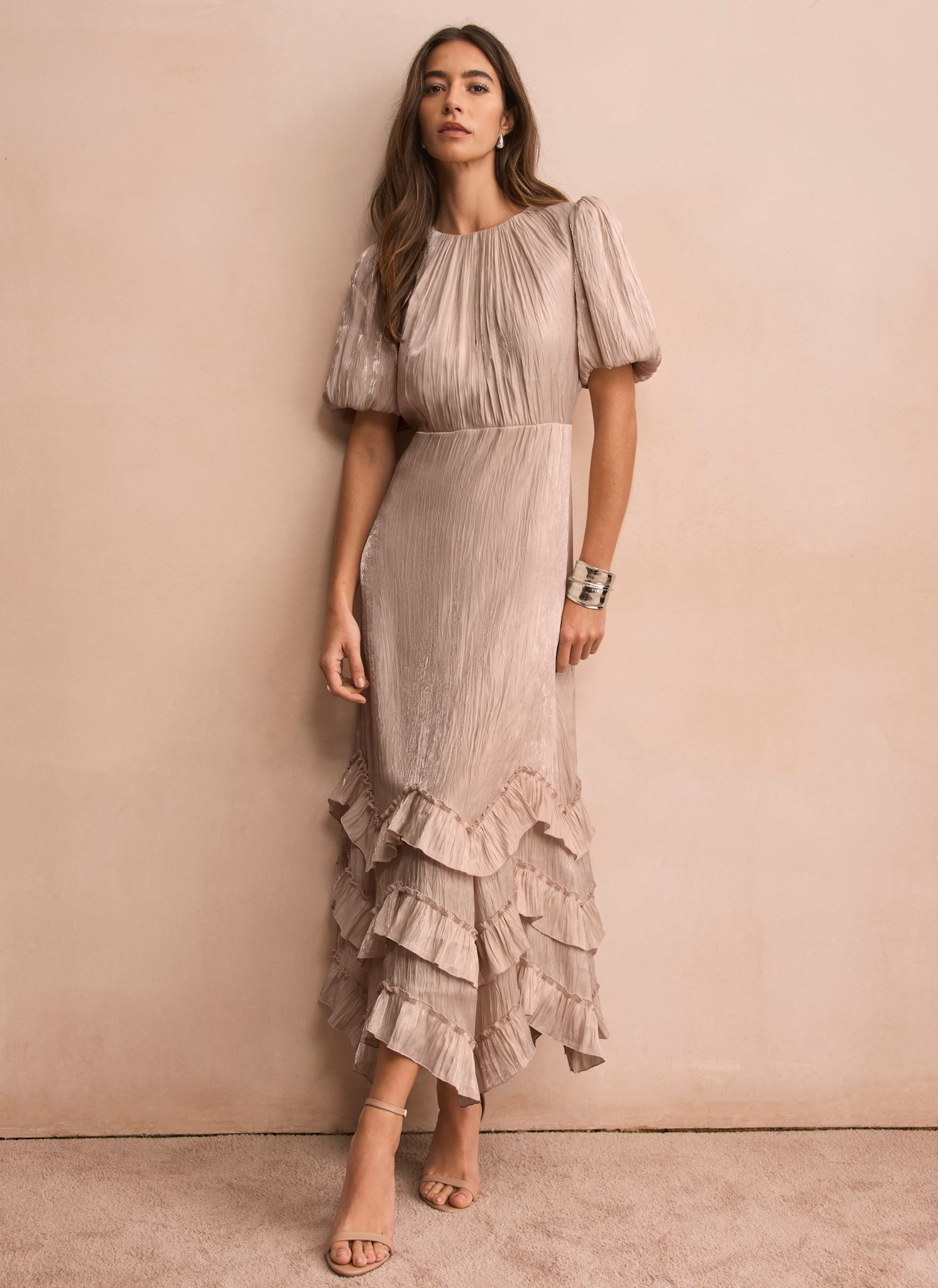 grey ruffle sleeve dress KIKI and JOJO main image 0