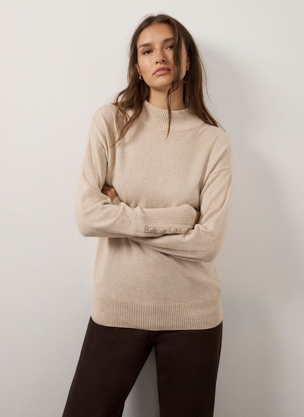 Neutral Scarf Detail Jumper