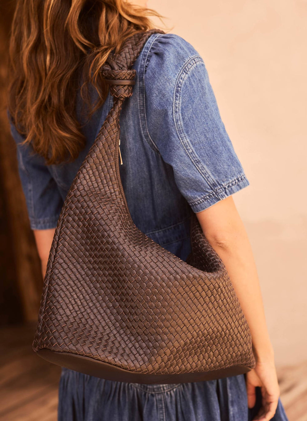 Nora Brown Leather Hobo Bag