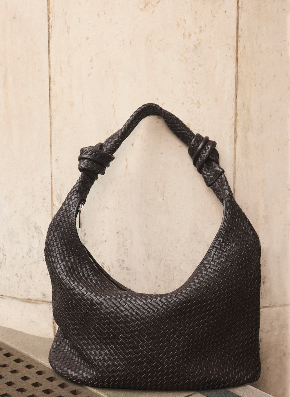 Nora Brown Leather Hobo Bag
