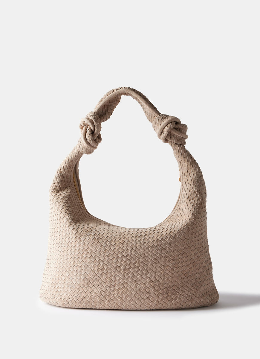 Neutral Woven Knot Handle Bag