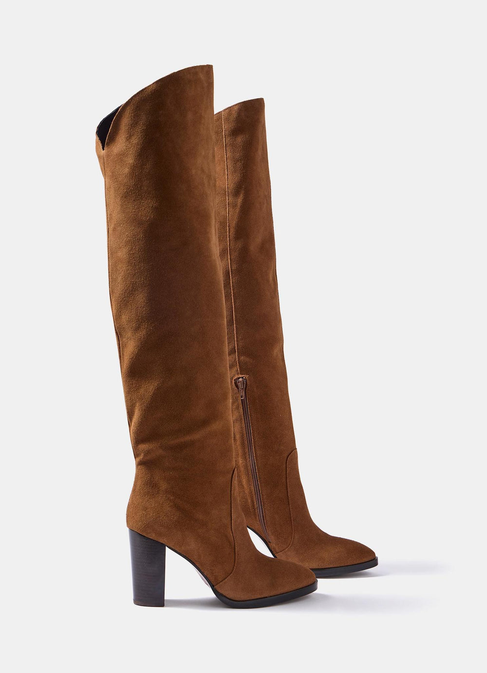 Nova Tan Suede Over The Knee Boots