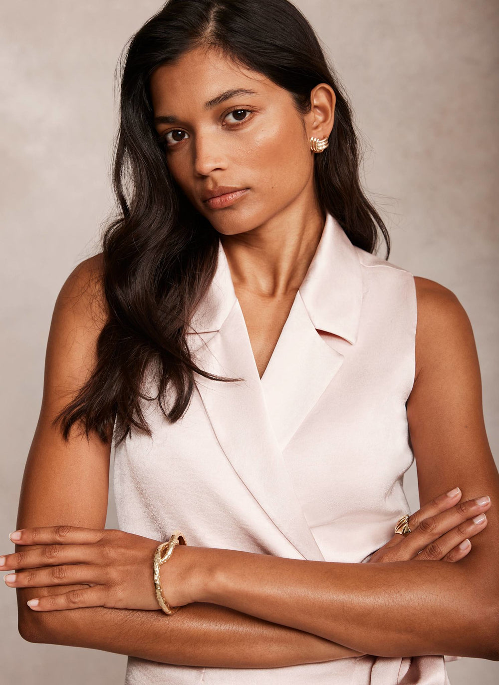 Pink Longline Wrap Waistcoat