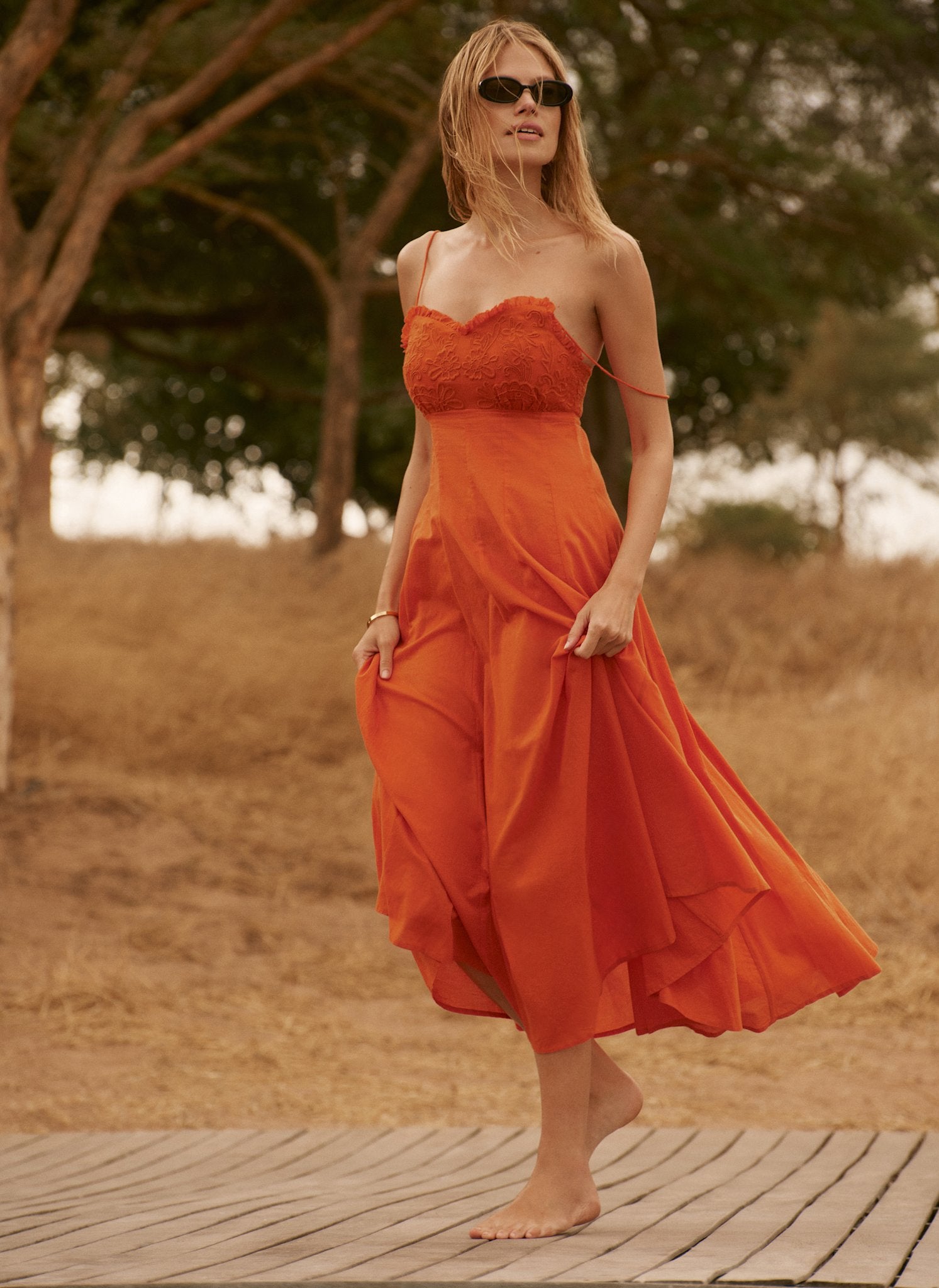 strapless open back dress Front And Center Orange Ombre Maxi Dress – Shop the Mint