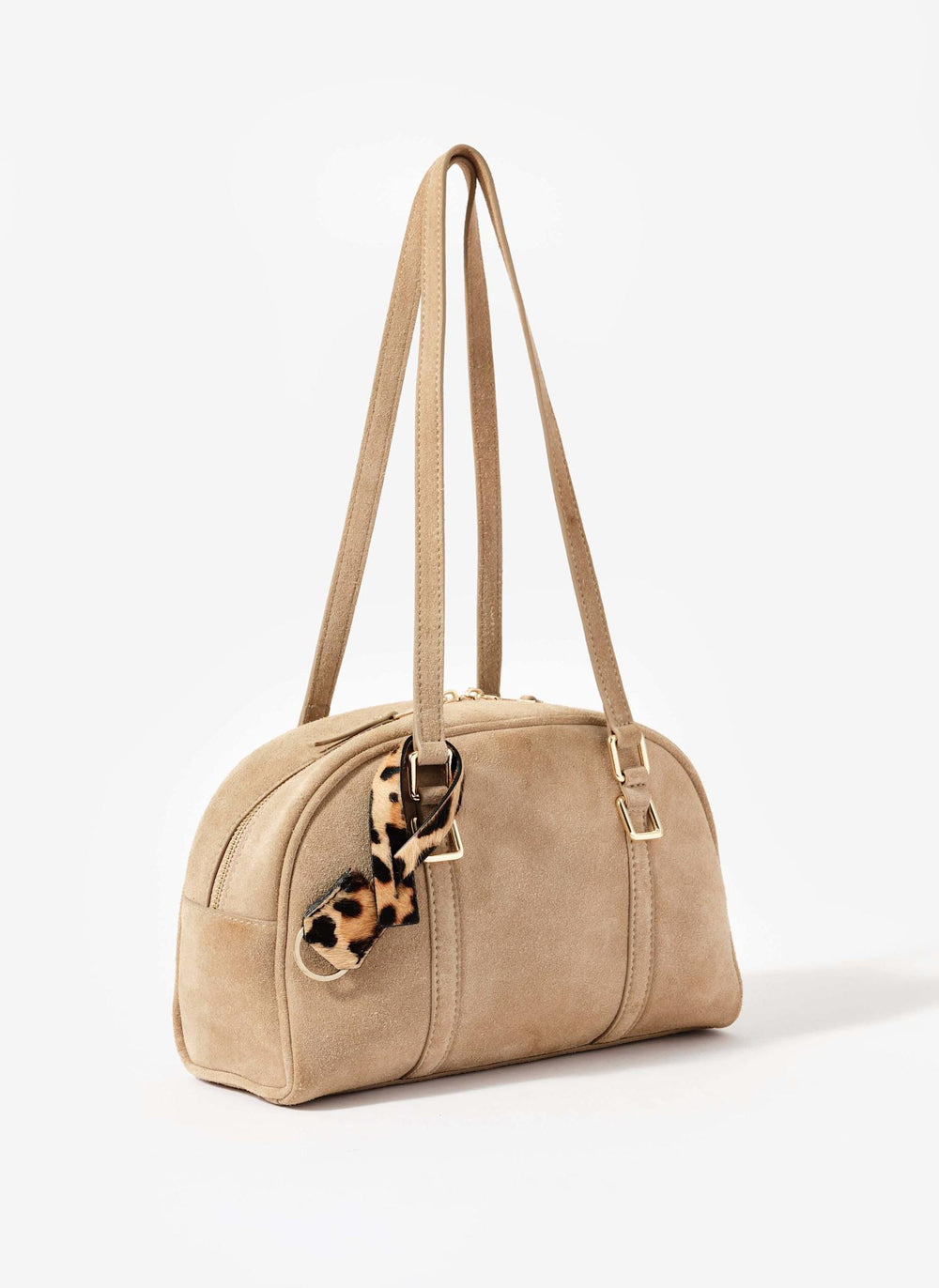 Otti Neutral Suede Shoulder Bag