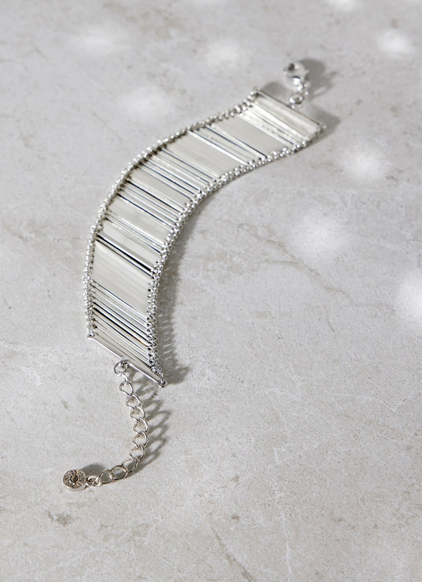 Silver Tone Stacked Bracelet Mint Velvet