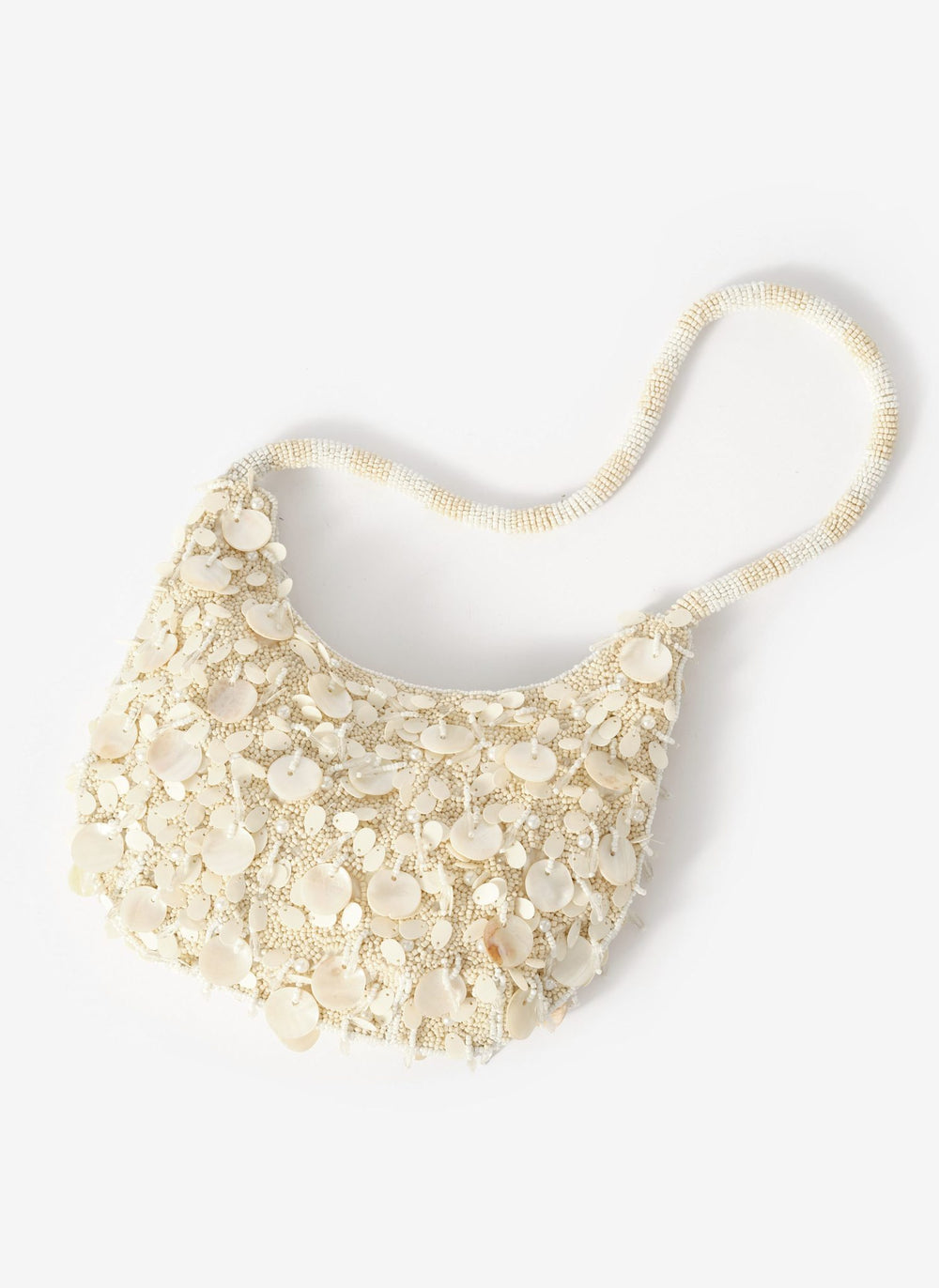 Cleo Cream Pearl Detail Shoulder Bag