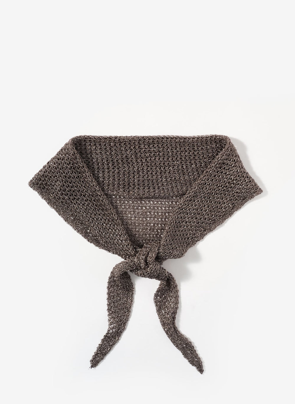 Dark Silver Metallic Triangle Neck Scarf