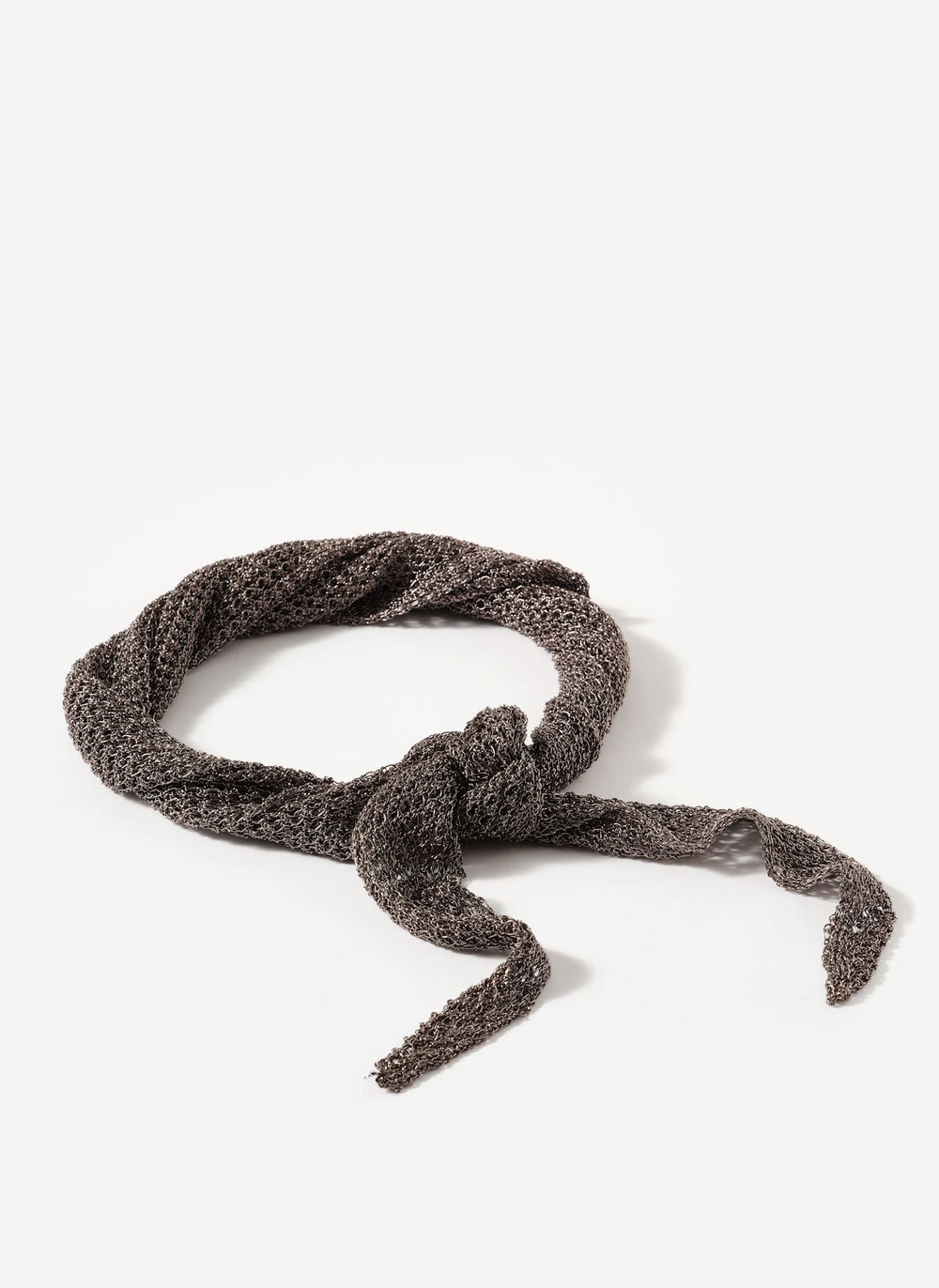 Dark Silver Metallic Triangle Neck Scarf
