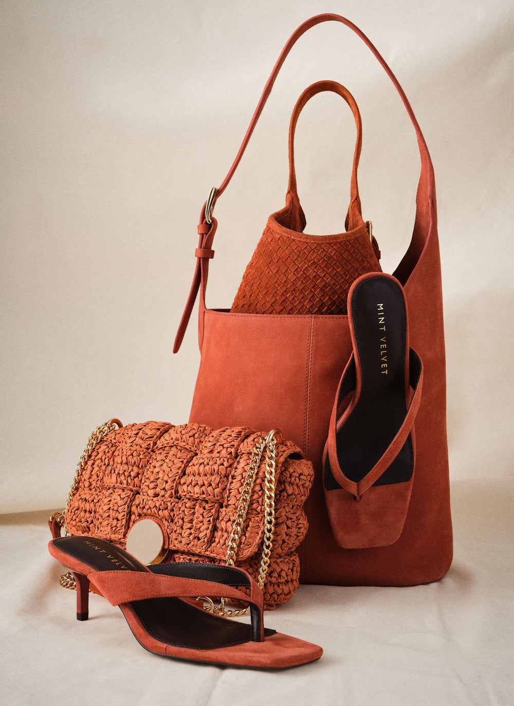 Pia Orange Woven Crossbody Bag