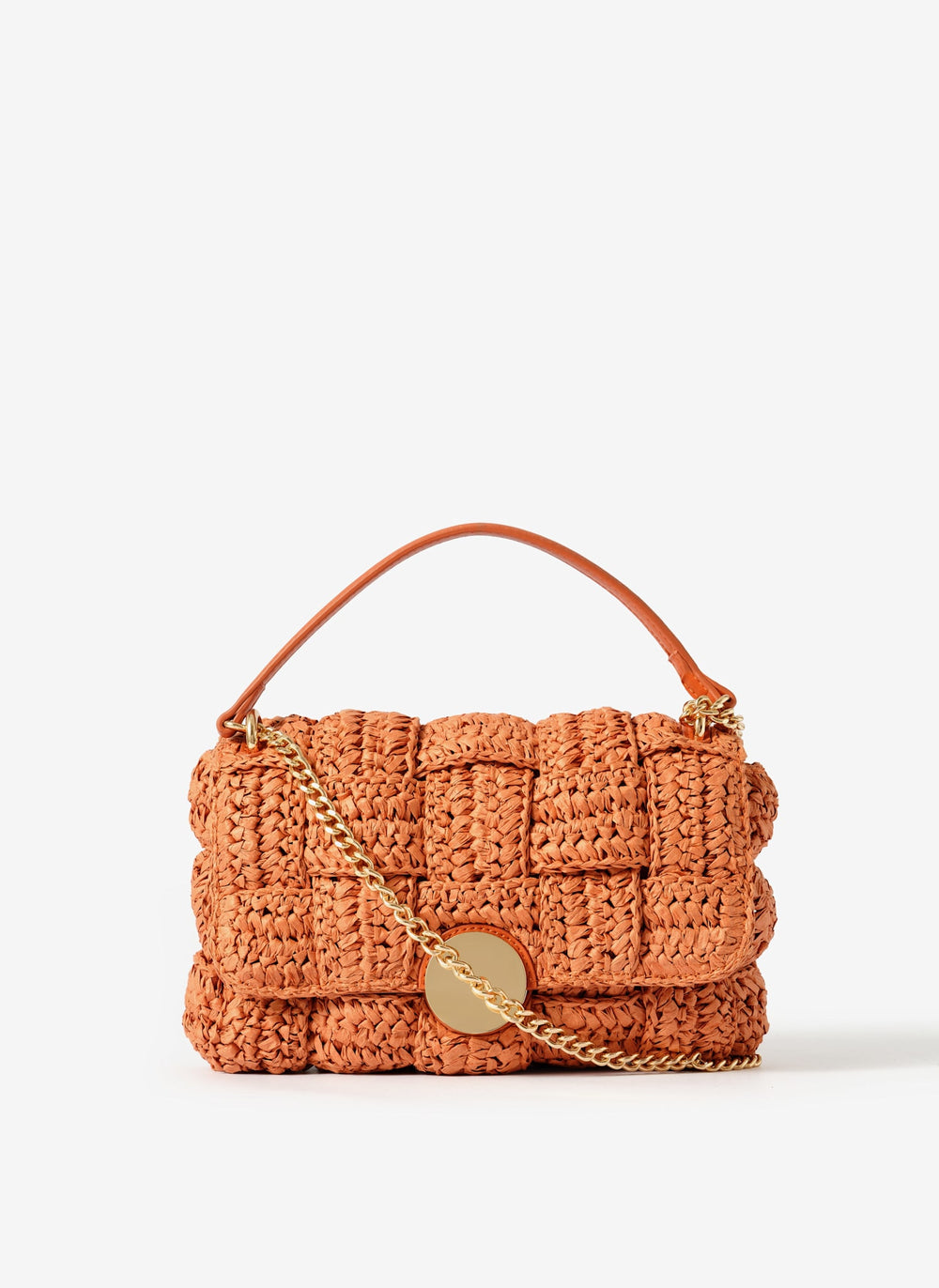 Pia Orange Woven Crossbody Bag