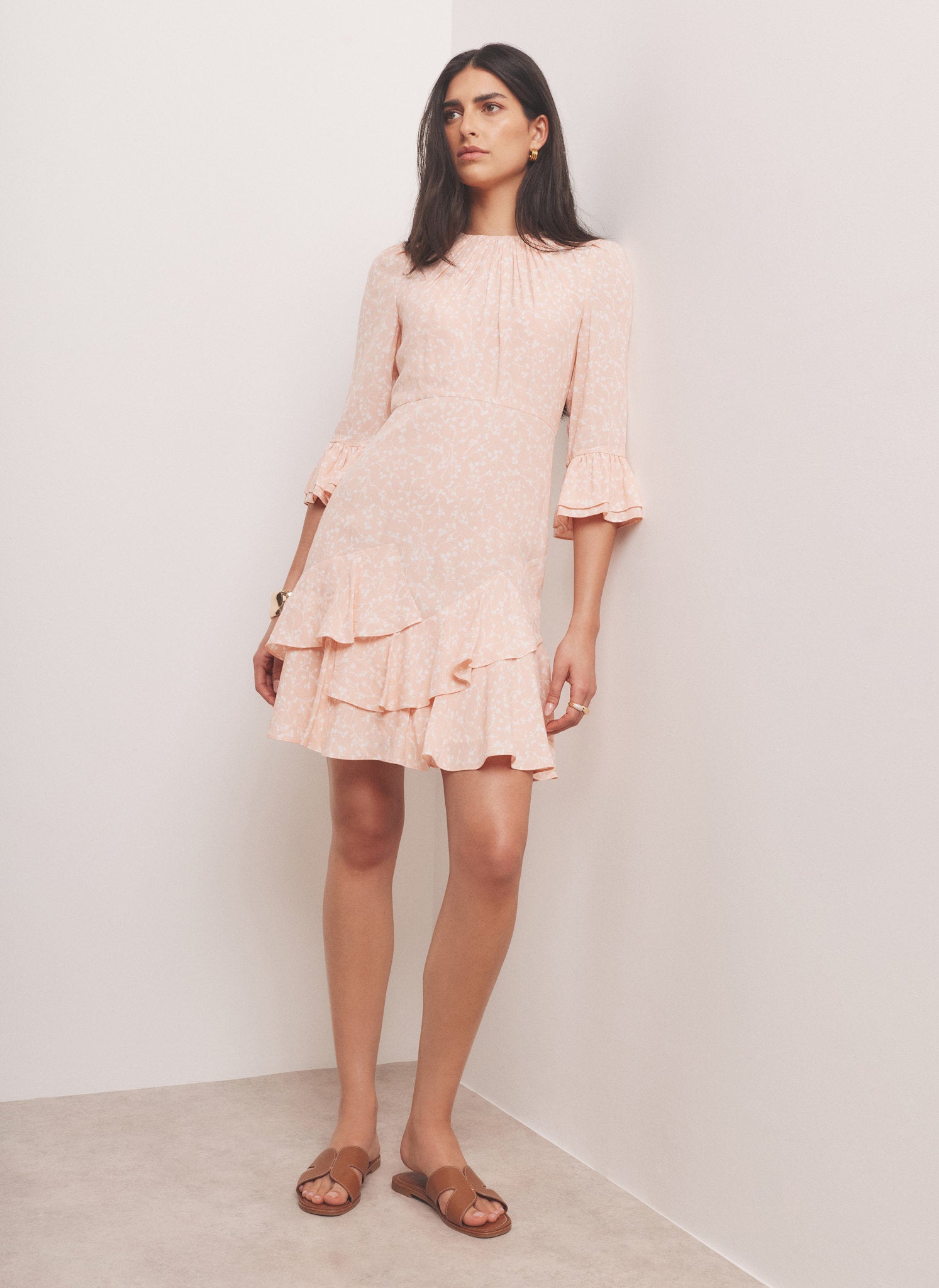 velvet floral mini dress Pink Print Ruffle – Mint Size:S (Bust 76-90 cm) The high BUNDLE Resort Collection: Kali YGroup_KKSS1202B