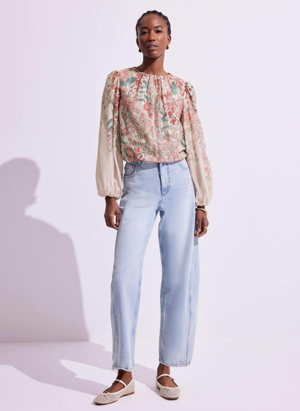 Pink Floral Print Top