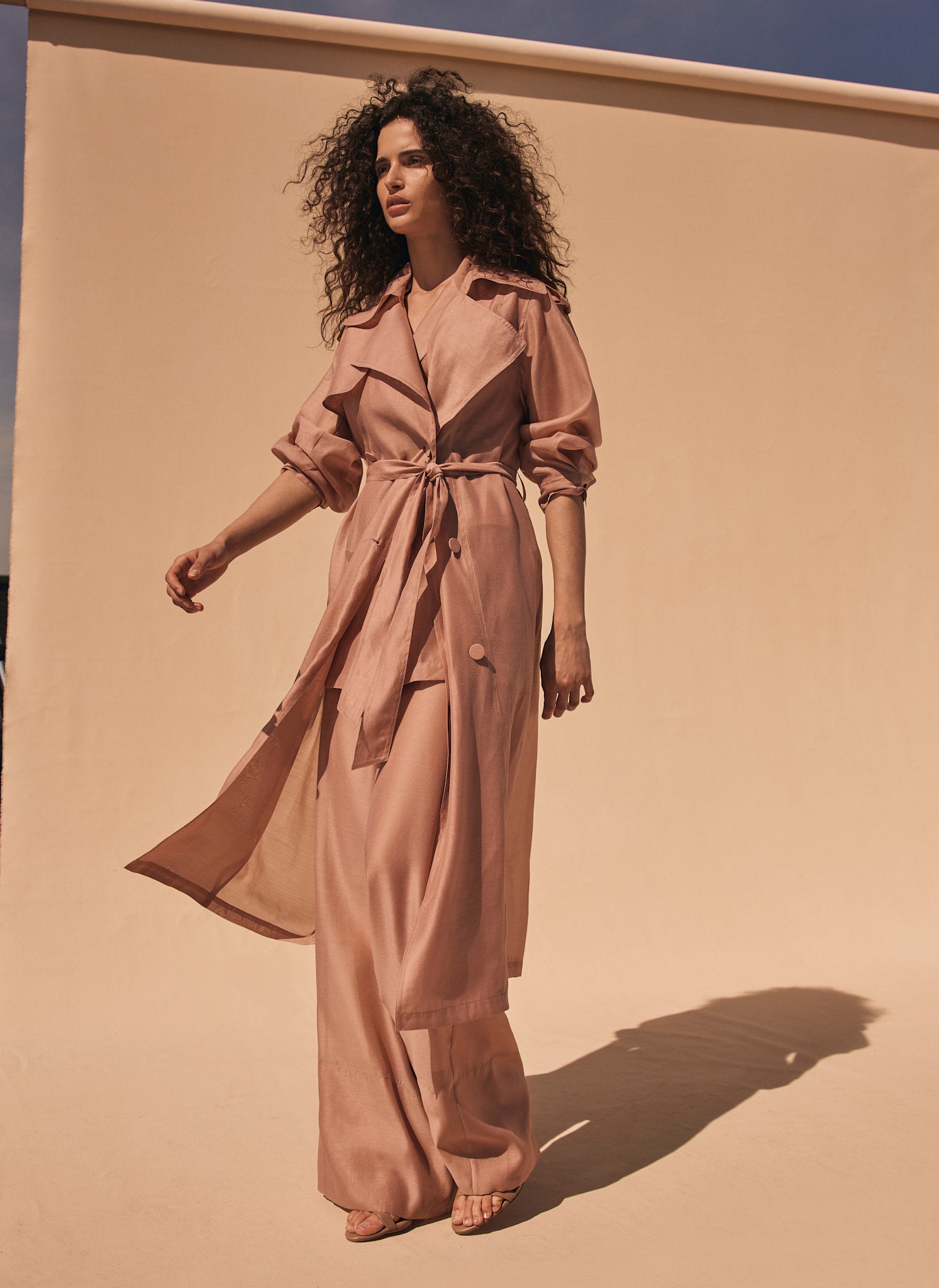 Pink Sheer Organza Trench Coat – Mint Velvet