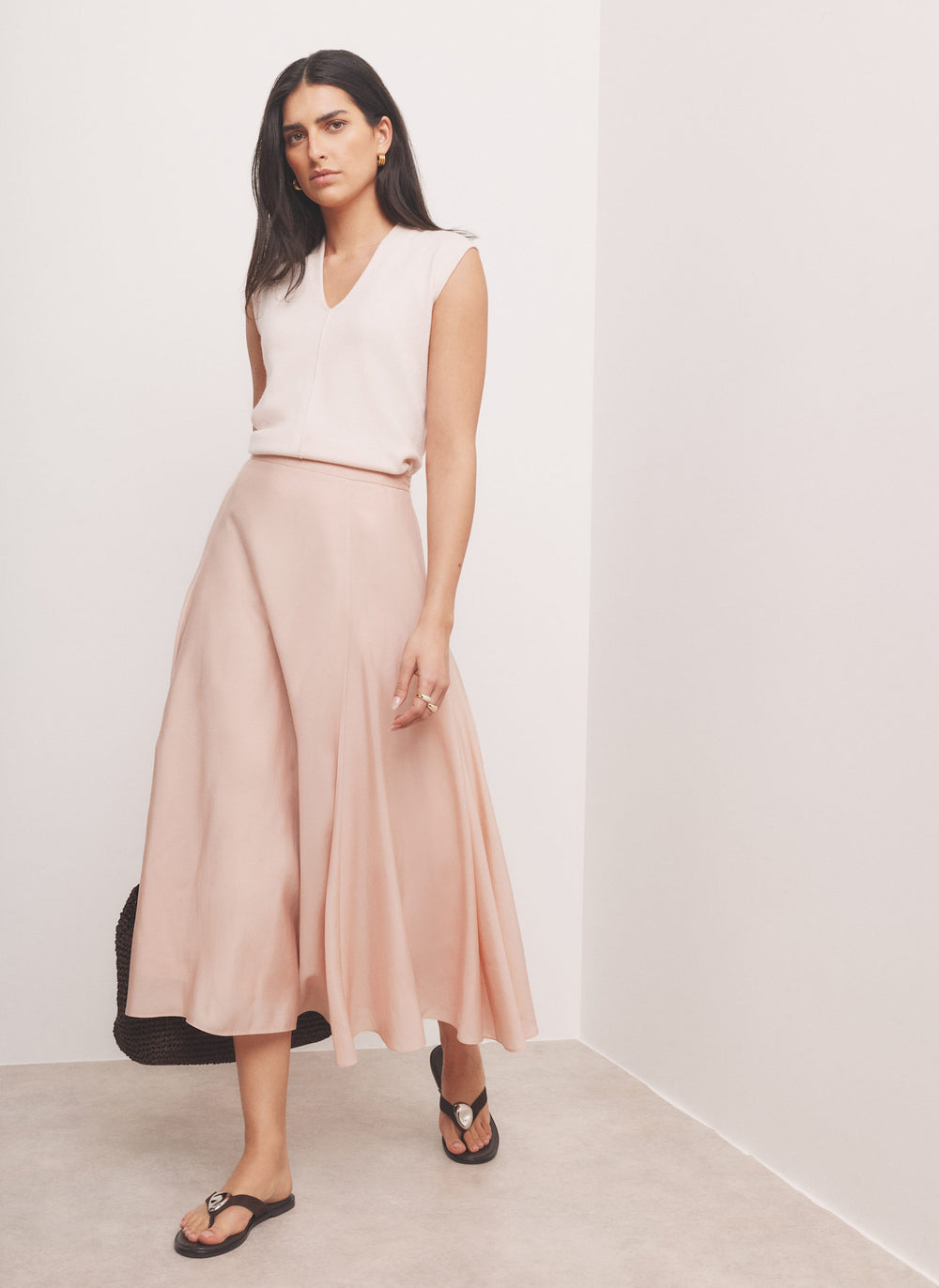 Pink Wool Blend Sleeveless Knit Top