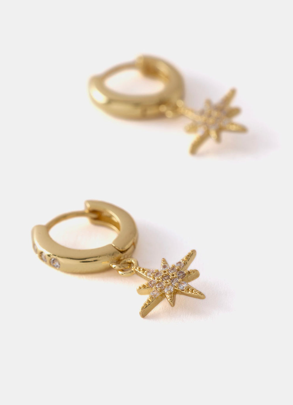 Gold Plated Star Hoop Earrings
