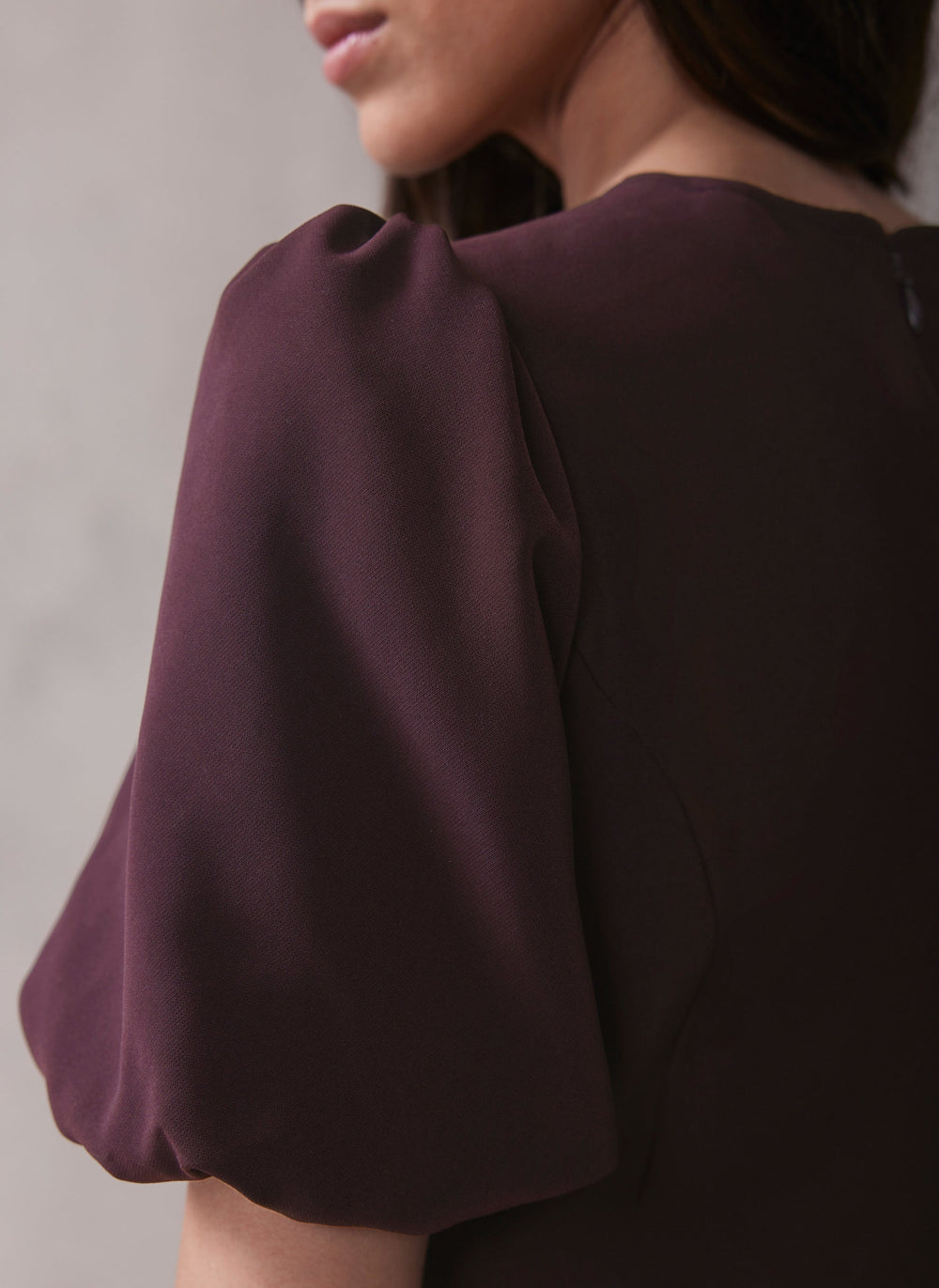 Burgundy Sheer Detail Maxi Dress