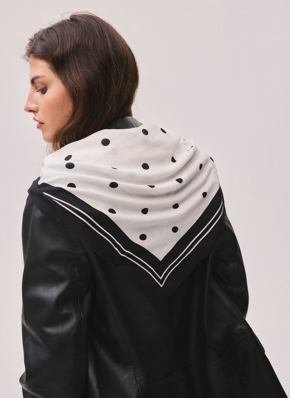 Cream Polka Dot Print Scarf