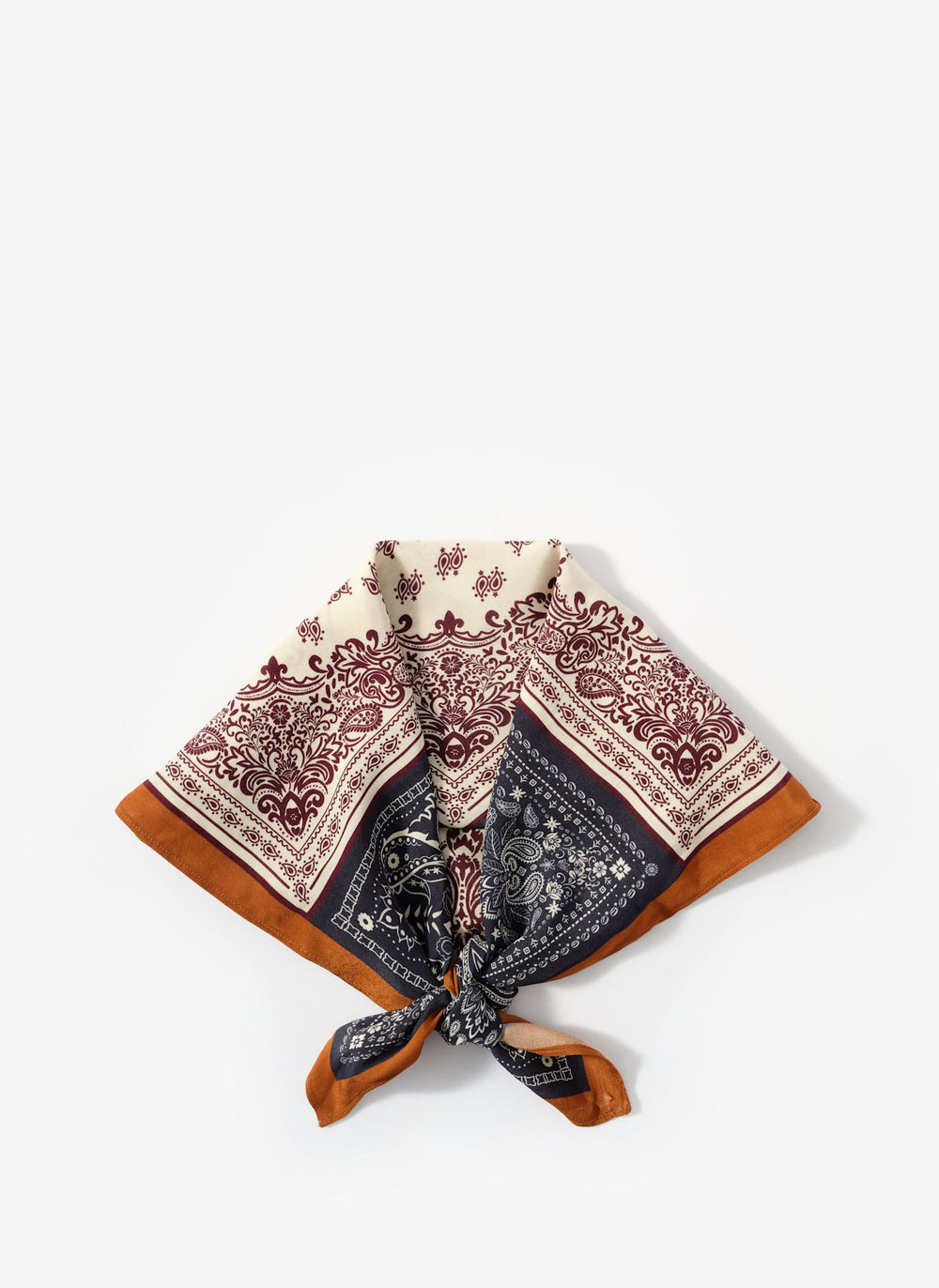 Navy Paisley Print Scarf