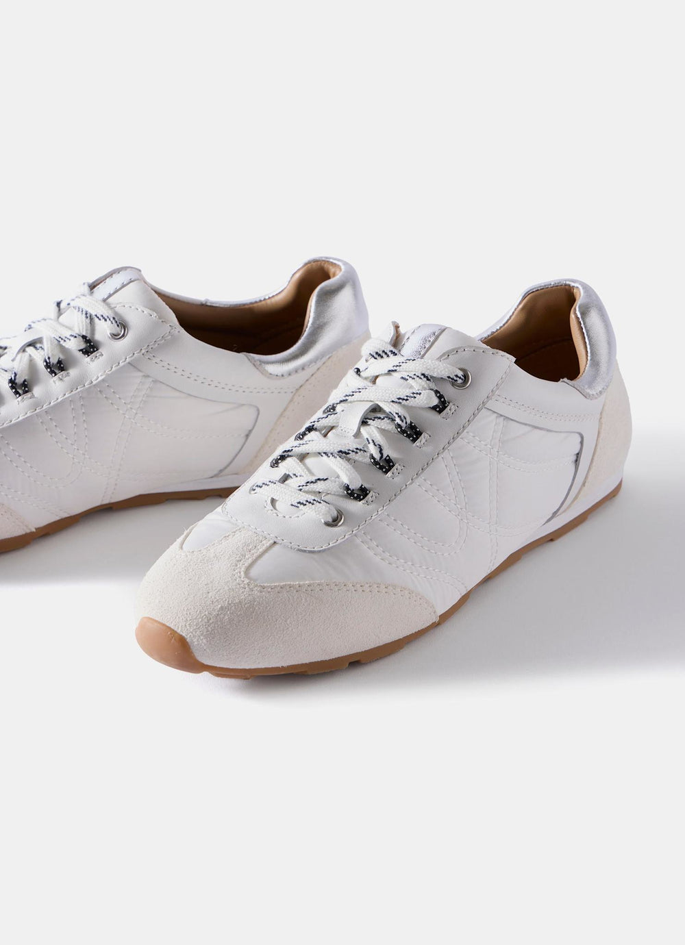 Rach White Suede Detail Trainers