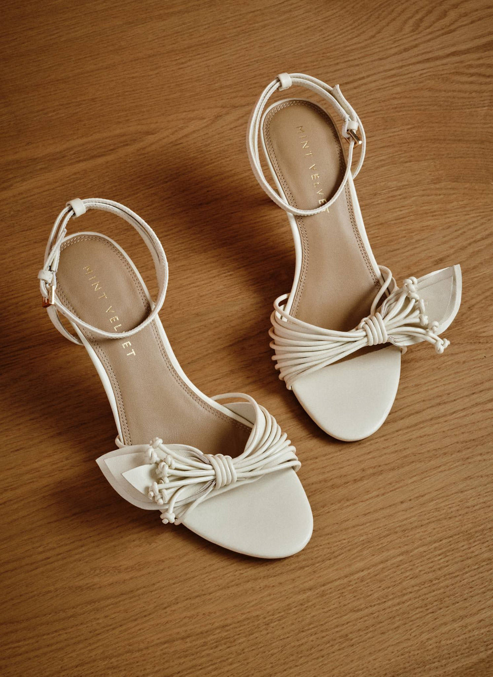 Rae Cream Leather Tassel Heeled Sandals