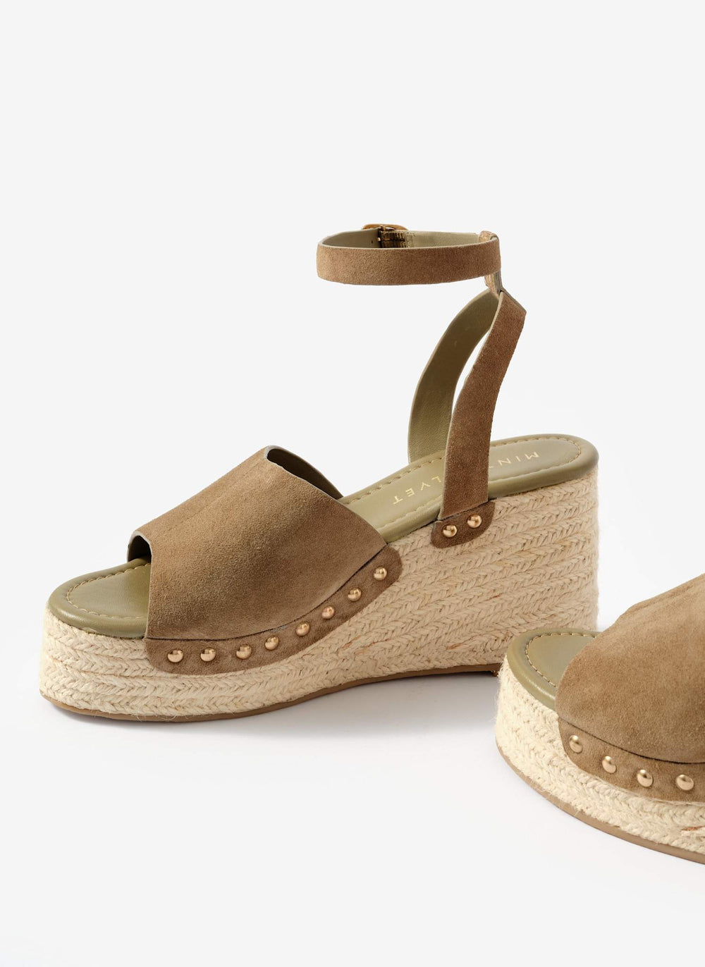 Raya Neutral Suede Espadrille Wedges