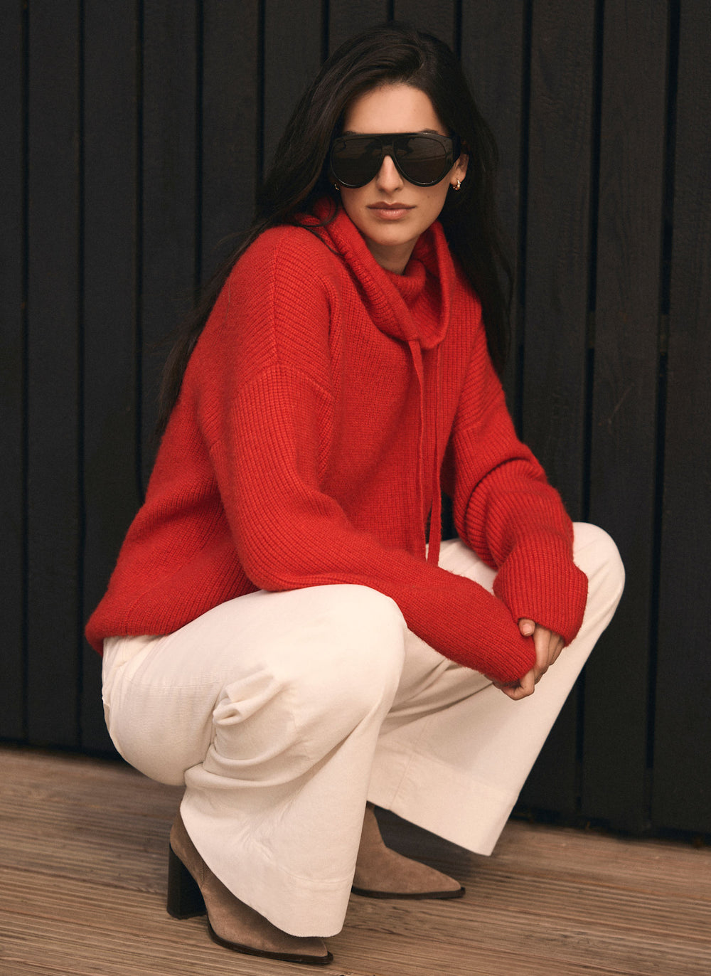 Red Hood Knit Jumper