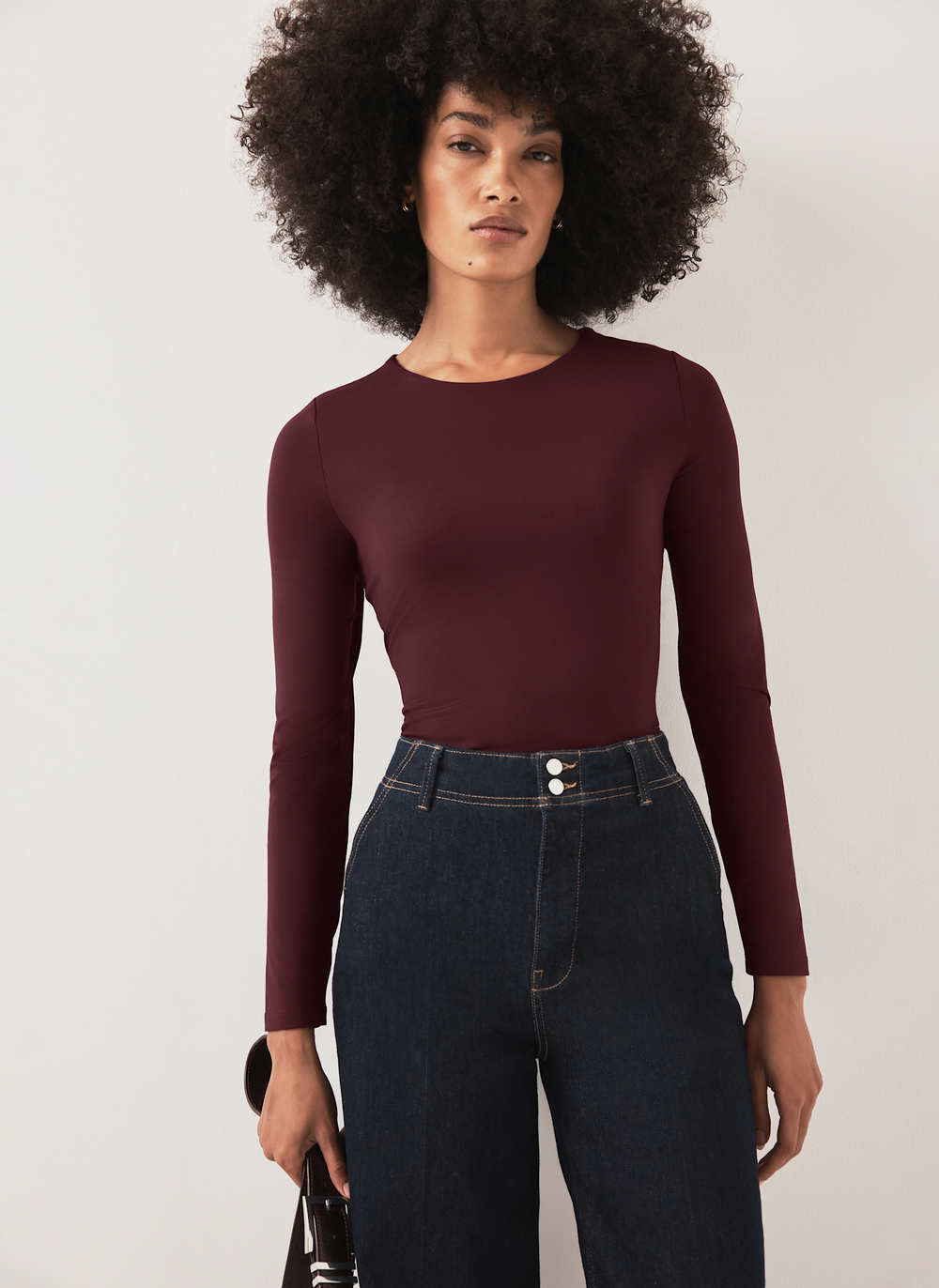Burgundy Long Sleeve Layering Top