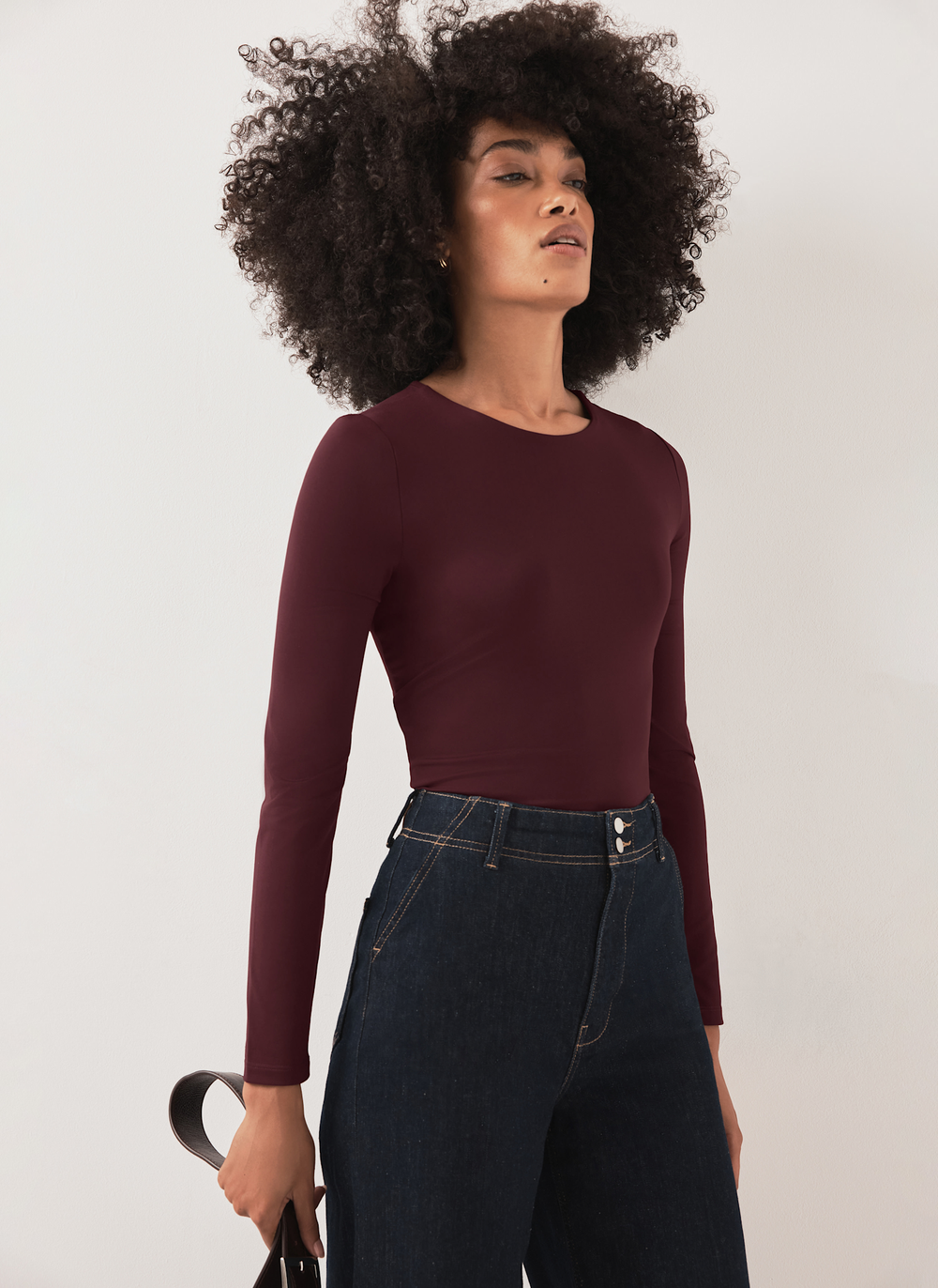 Burgundy Long Sleeve Layering Top