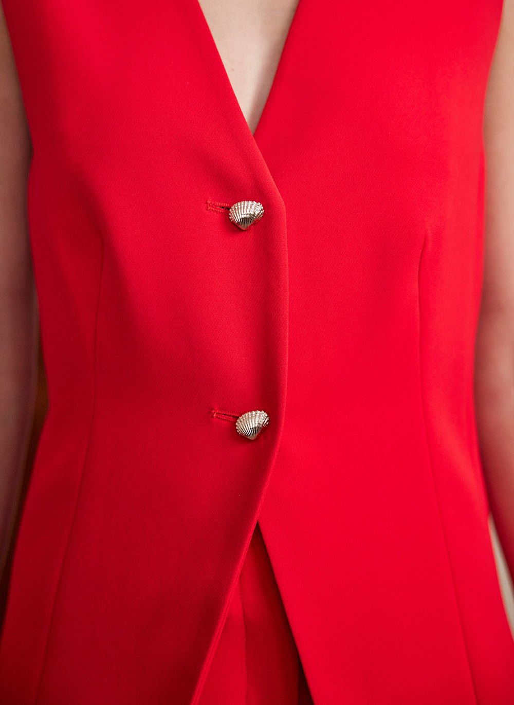 Red Longline Waistcoat