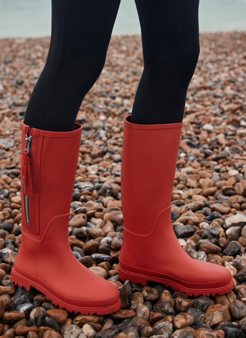 Red Matte Knee-High Wellies