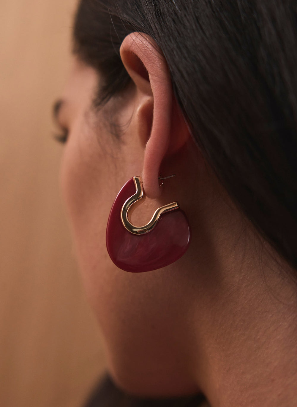 Red Resin Statement Earrings