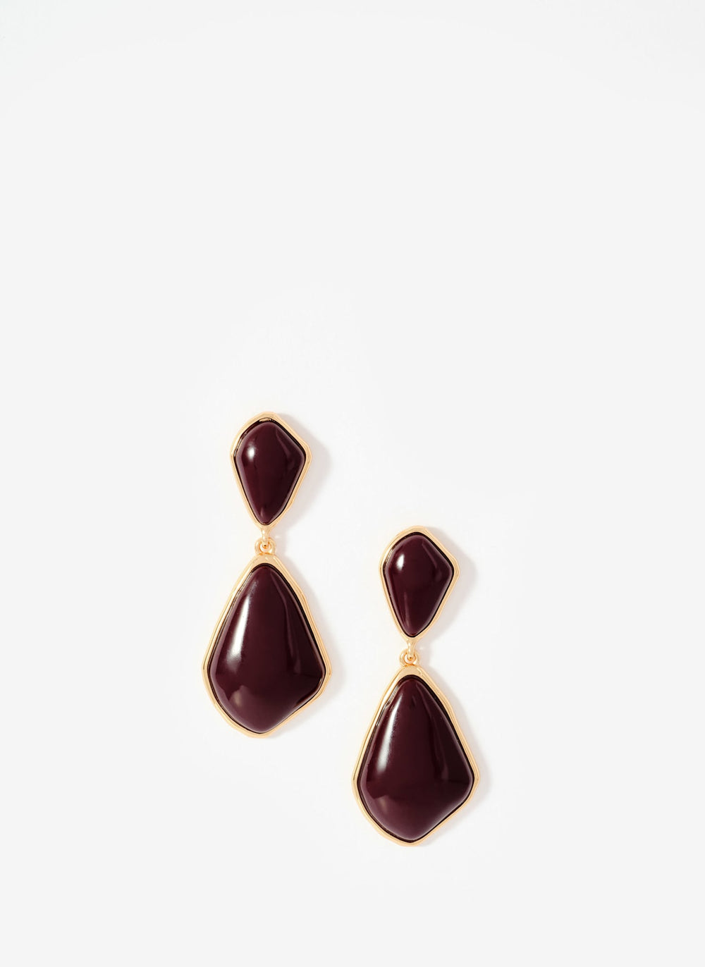 Gold Tone Resin Statement Earrings