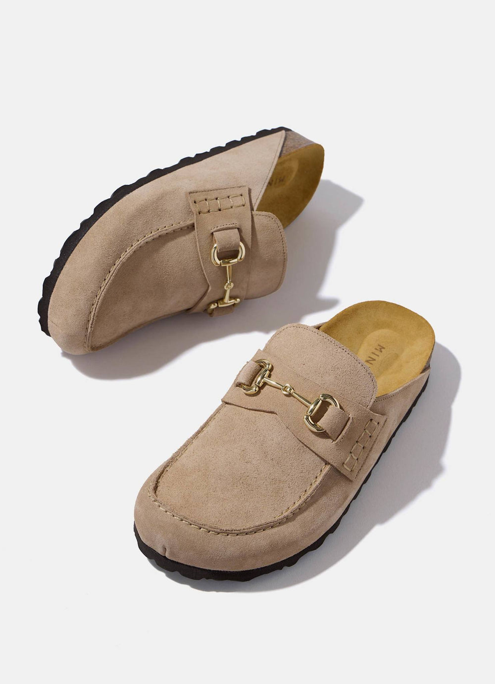 Roma Neutral Suede Backless Clogs