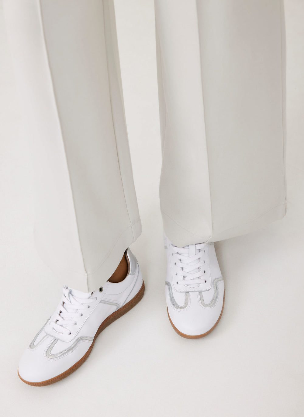 Romy White Leather Trainers