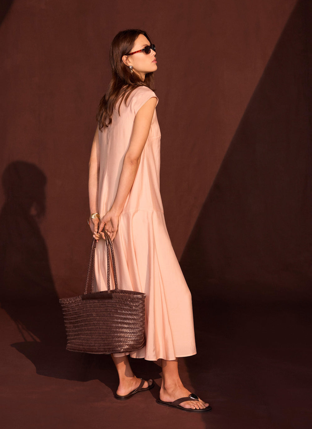 Pink Full Hem Midi Dress
