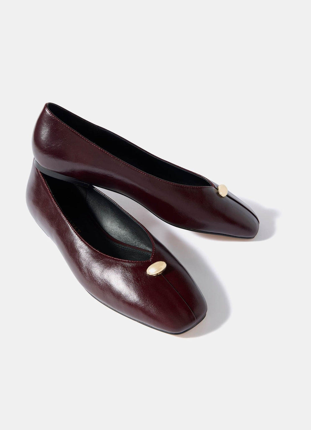 Ruby Burgundy Leather Ballet Flats
