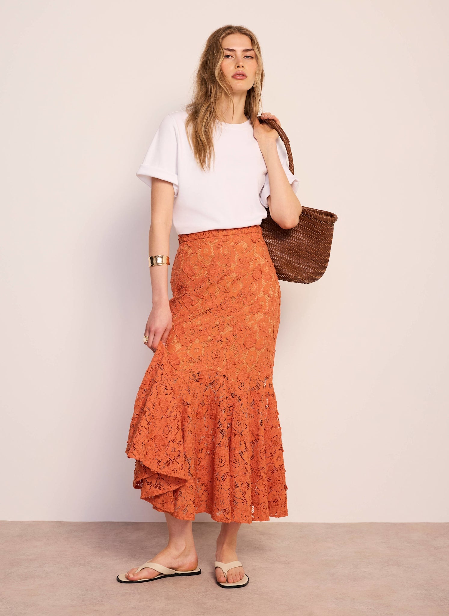 Orange Lace Maxi Skirt – Mint Velvet