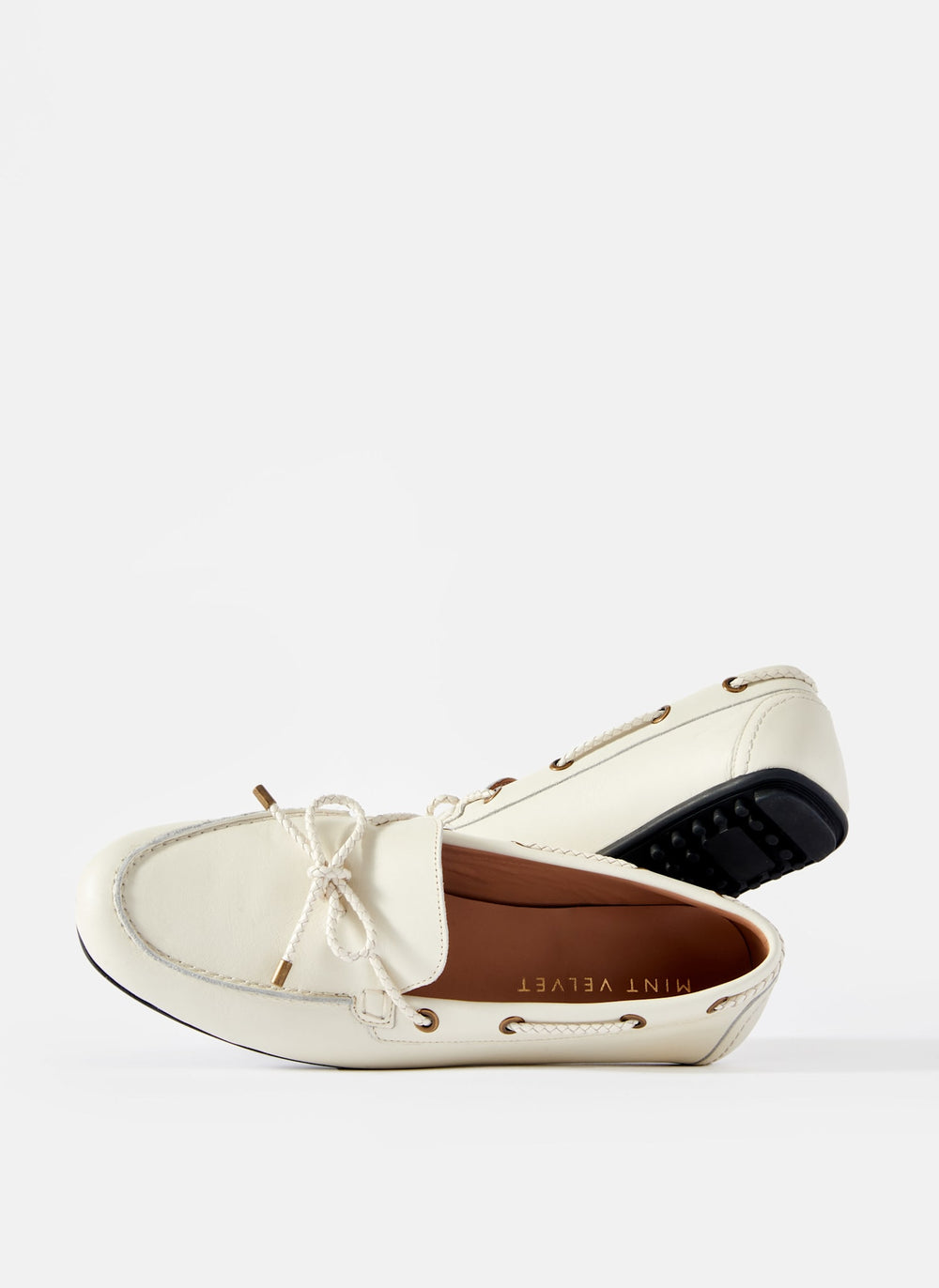 Sally Cream Leather Deck Shoes