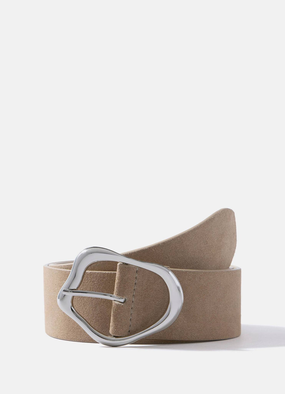 Neutral Suede Wide Belt