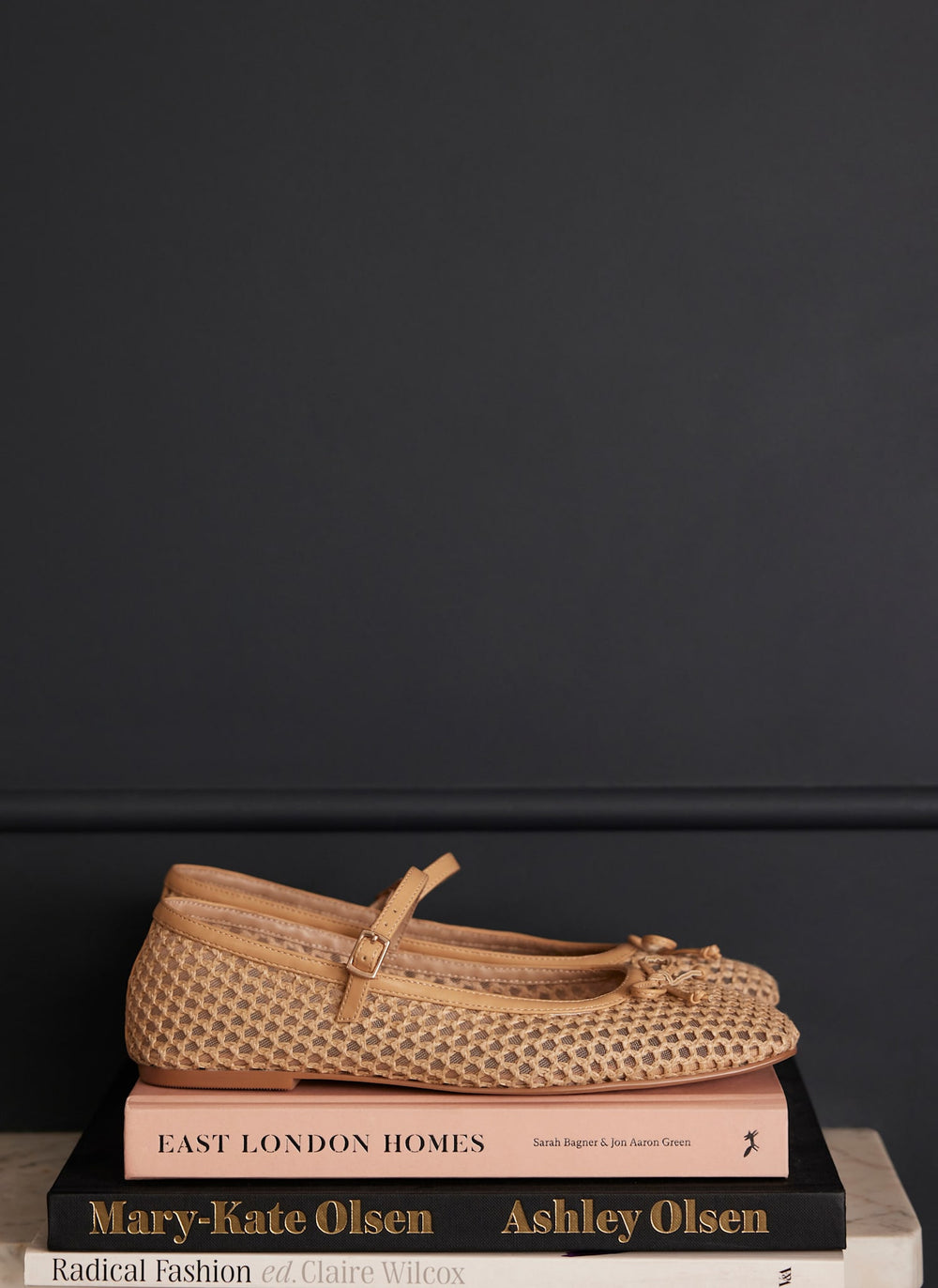 Sara Neutral Mesh Ballet Flat Shoes