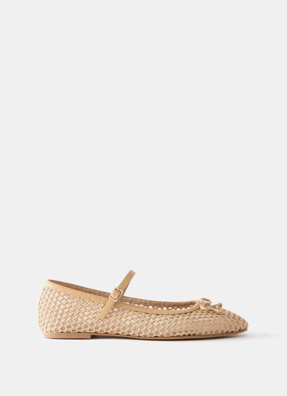 Sara Neutral Mesh Ballet Flat Shoes