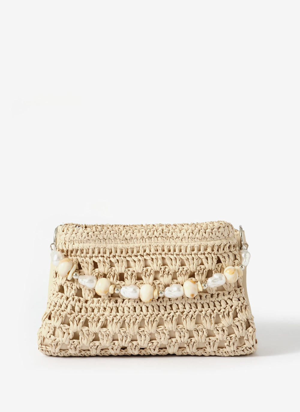 Sara Cream Woven Crossbody Bag
