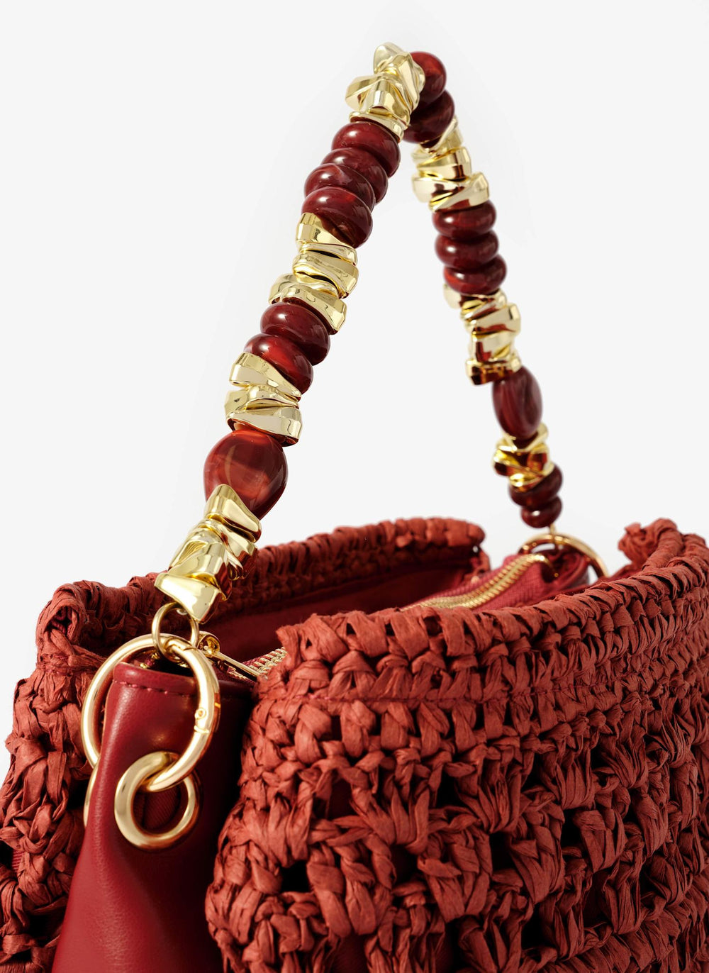 Sara Red Woven Crossbody Bag