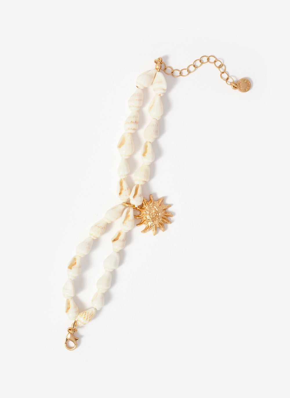 Gold Tone Shell Double Layered Charm Bracelet