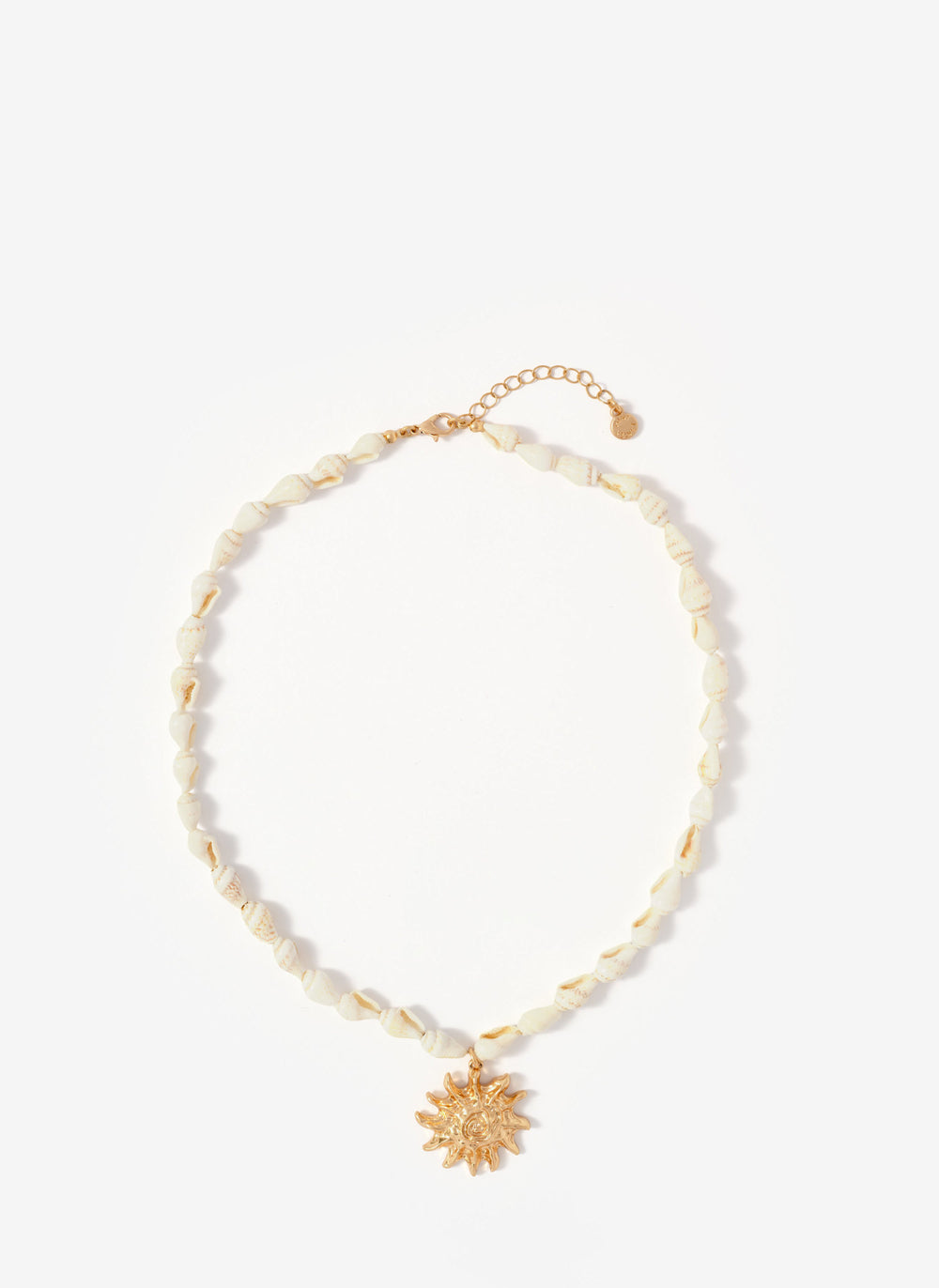 Shell Statement Sun Charm Necklace